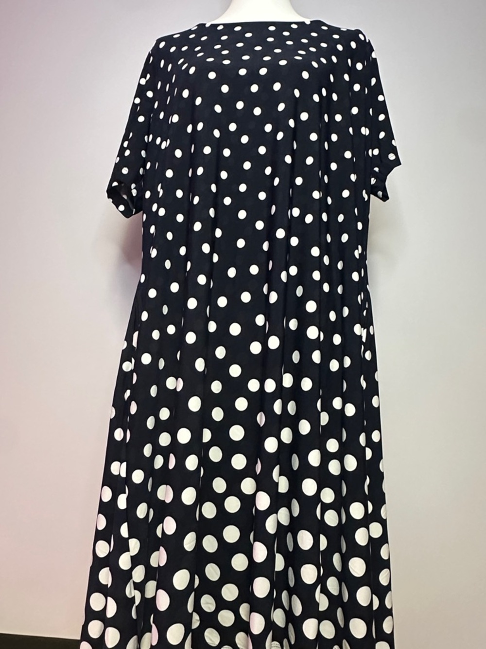 Susan Graver Black and White Polka Dot Midi Dress